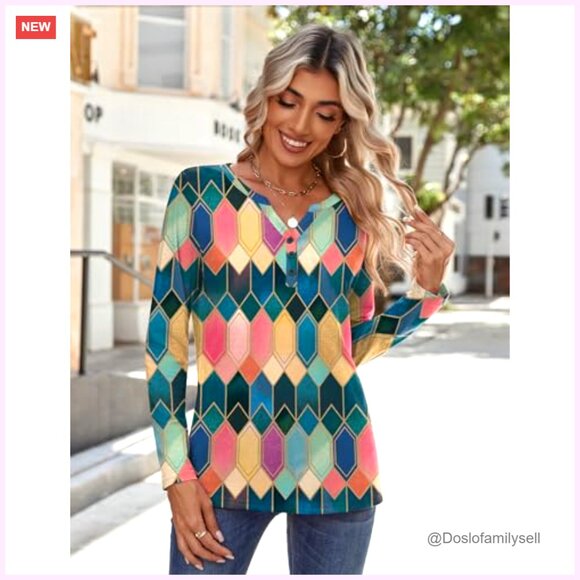 Long Sleeve V Neck Blouse Polyester Spandex Dressy Casual Work Top - Picture 3 of 7